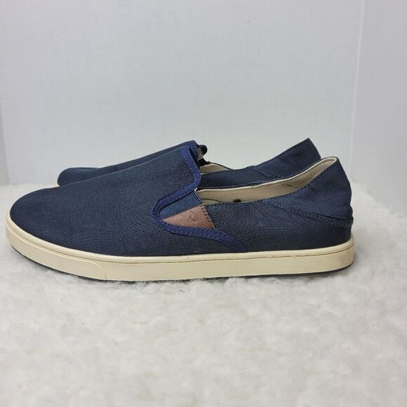 OluKai Kahu Men\'s Slip On Shoes Size 11 Blue Navy Canvas Sneaker main image 7